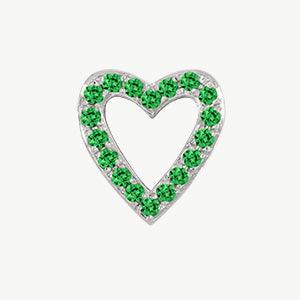 White Gold, Green Garnet Charm Bead - Image 4
