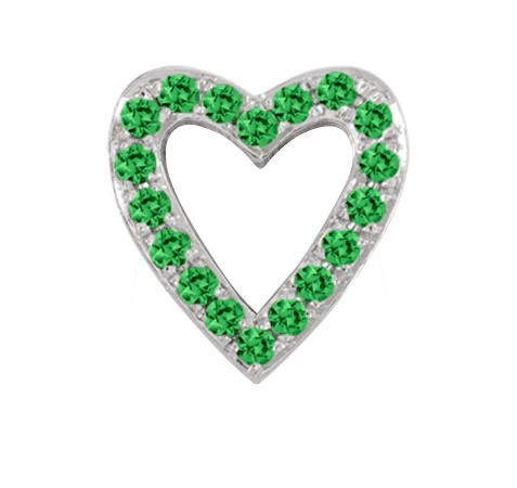 White Gold, Green Garnet Charm Bead - Image 6