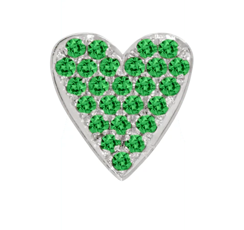 White Gold, Green Garnet Charm Bead - Image 7