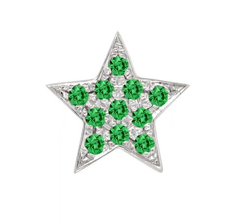 White Gold, Green Garnet Charm Bead - Image 8