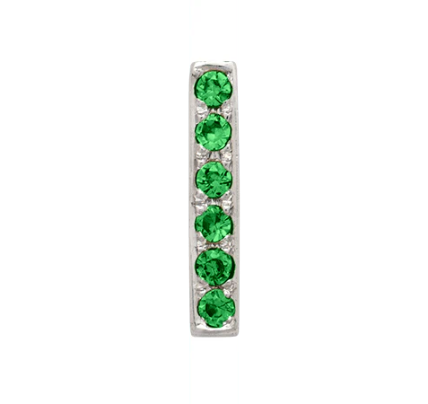 White Gold, Green Garnet Letter Bead - Image 11