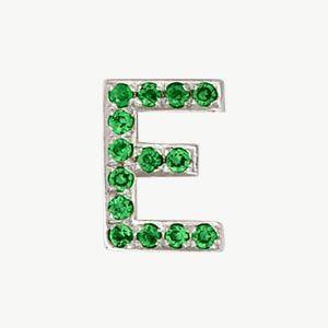 White Gold, Green Garnet Letter Bead - Image 33