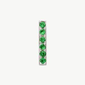 White Gold, Green Garnet Letter Bead - Image 37