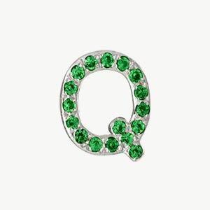 White Gold, Green Garnet Letter Bead - Image 45