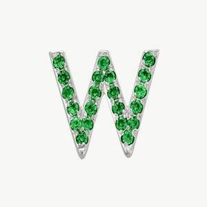 White Gold, Green Garnet Letter Bead - Image 51