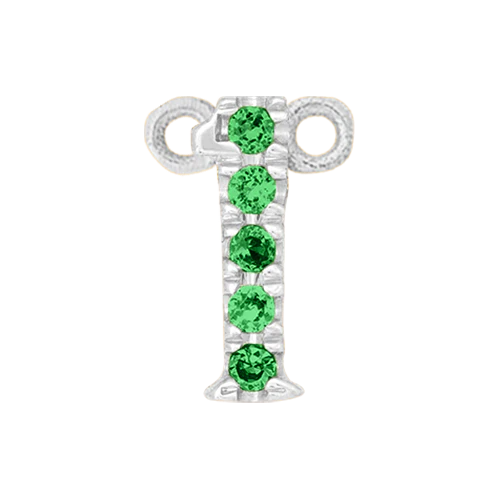 Green Garnet + 14k White Gold Number Charm - Image 2