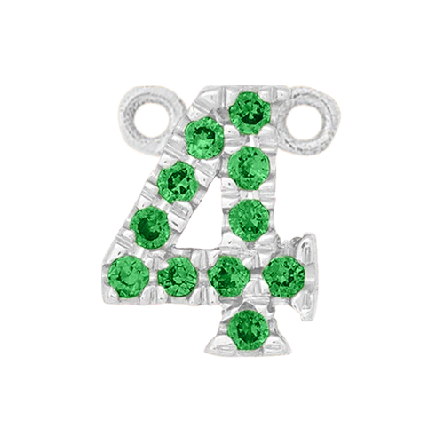 Green Garnet + 14k White Gold Number Charm - Image 5