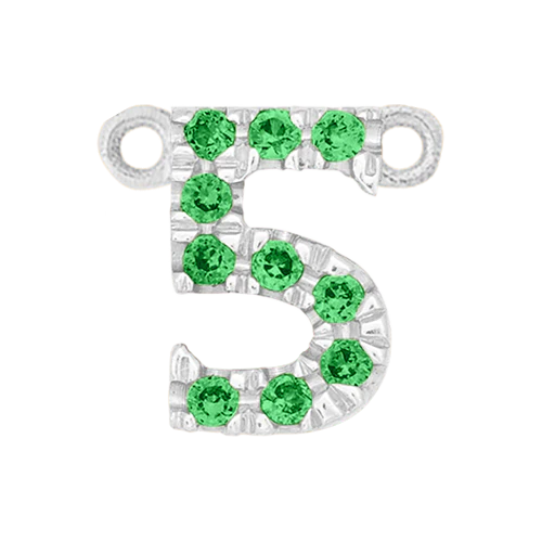 Green Garnet + 14k White Gold Number Charm - Image 6