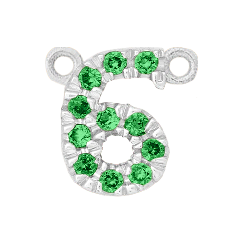 Green Garnet + 14k White Gold Number Charm - Image 7
