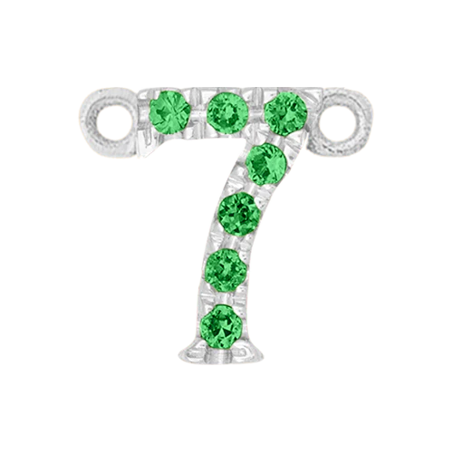 Green Garnet + 14k White Gold Number Charm - Image 8
