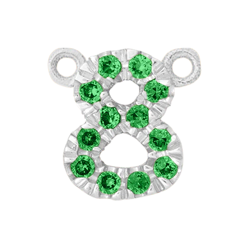 Green Garnet + 14k White Gold Number Charm - Image 9