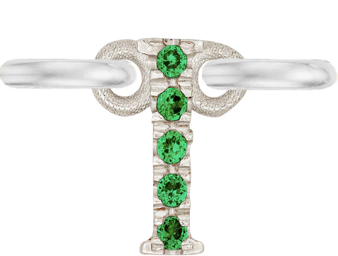 White Gold, Green Garnet Letter - Image 11