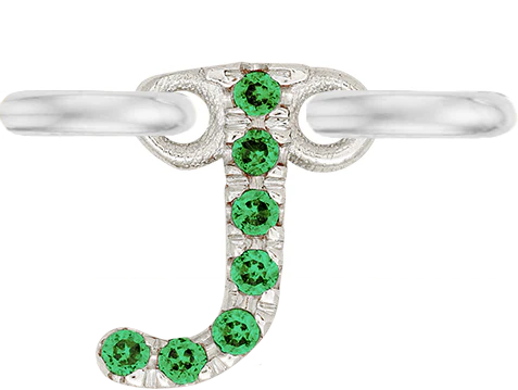 White Gold, Green Garnet Letter - Image 12