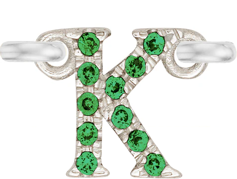 White Gold, Green Garnet Letter - Image 13