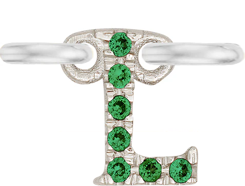 White Gold, Green Garnet Letter - Image 14