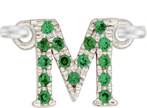 White Gold, Green Garnet Letter - Image 15