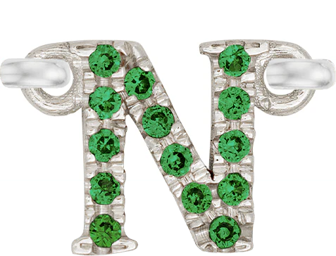 White Gold, Green Garnet Letter - Image 16