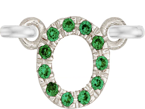 White Gold, Green Garnet Letter - Image 17
