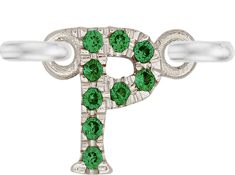 White Gold, Green Garnet Letter - Image 18