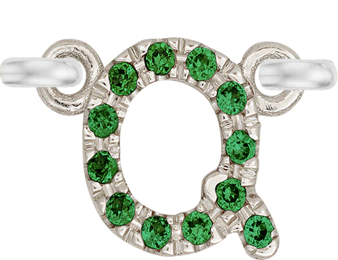 White Gold, Green Garnet Letter - Image 19