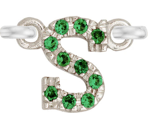 White Gold, Green Garnet Letter - Image 21