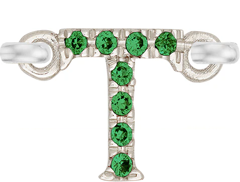 White Gold, Green Garnet Letter - Image 22