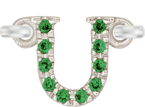 White Gold, Green Garnet Letter - Image 23