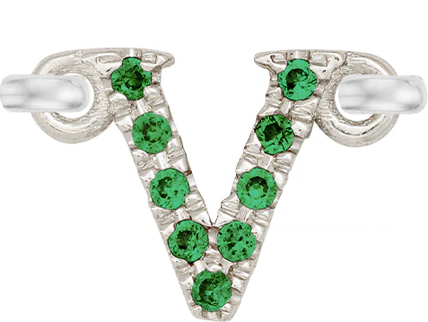 White Gold, Green Garnet Letter - Image 24