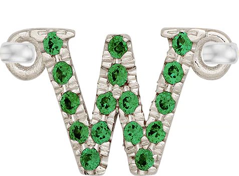 White Gold, Green Garnet Letter - Image 25