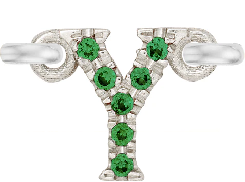 White Gold, Green Garnet Letter - Image 27