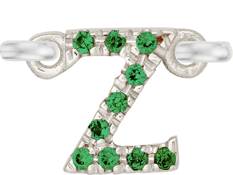 White Gold, Green Garnet Letter - Image 28