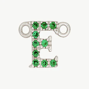 White Gold, Green Garnet Letter - Image 32