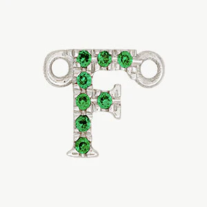 White Gold, Green Garnet Letter - Image 33