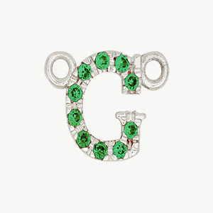 White Gold, Green Garnet Letter - Image 34