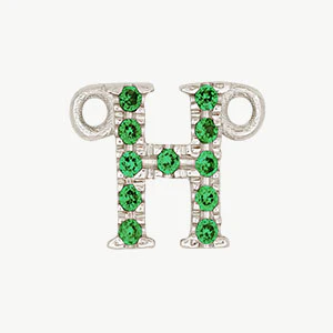 White Gold, Green Garnet Letter - Image 35