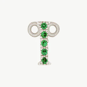 White Gold, Green Garnet Letter - Image 36