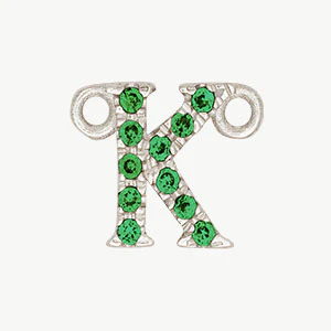 White Gold, Green Garnet Letter - Image 38