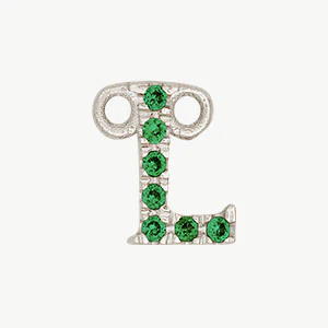 White Gold, Green Garnet Letter - Image 39