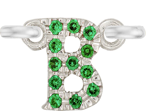 White Gold, Green Garnet Letter - Image 4