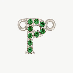 White Gold, Green Garnet Letter - Image 43