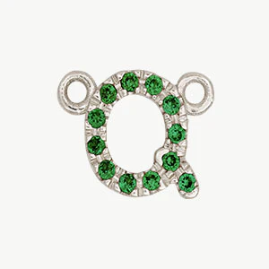 White Gold, Green Garnet Letter - Image 44