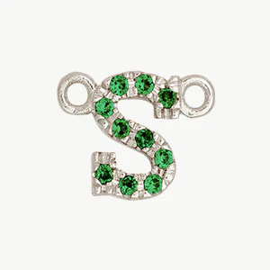 White Gold, Green Garnet Letter - Image 46