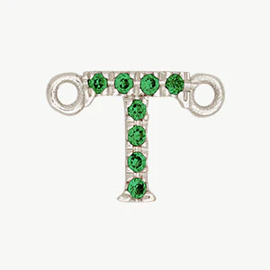 White Gold, Green Garnet Letter - Image 47