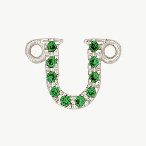 White Gold, Green Garnet Letter - Image 48