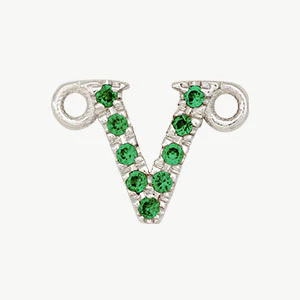 White Gold, Green Garnet Letter - Image 49