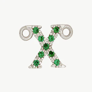 White Gold, Green Garnet Letter - Image 51