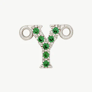 White Gold, Green Garnet Letter - Image 52