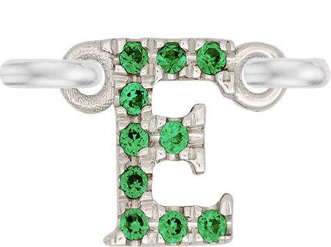 White Gold, Green Garnet Letter - Image 7