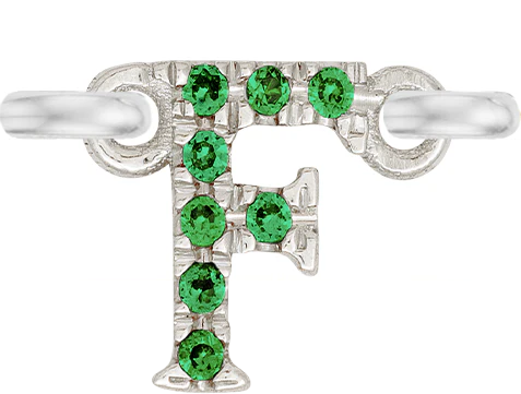 White Gold, Green Garnet Letter - Image 8