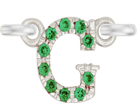White Gold, Green Garnet Letter - Image 9